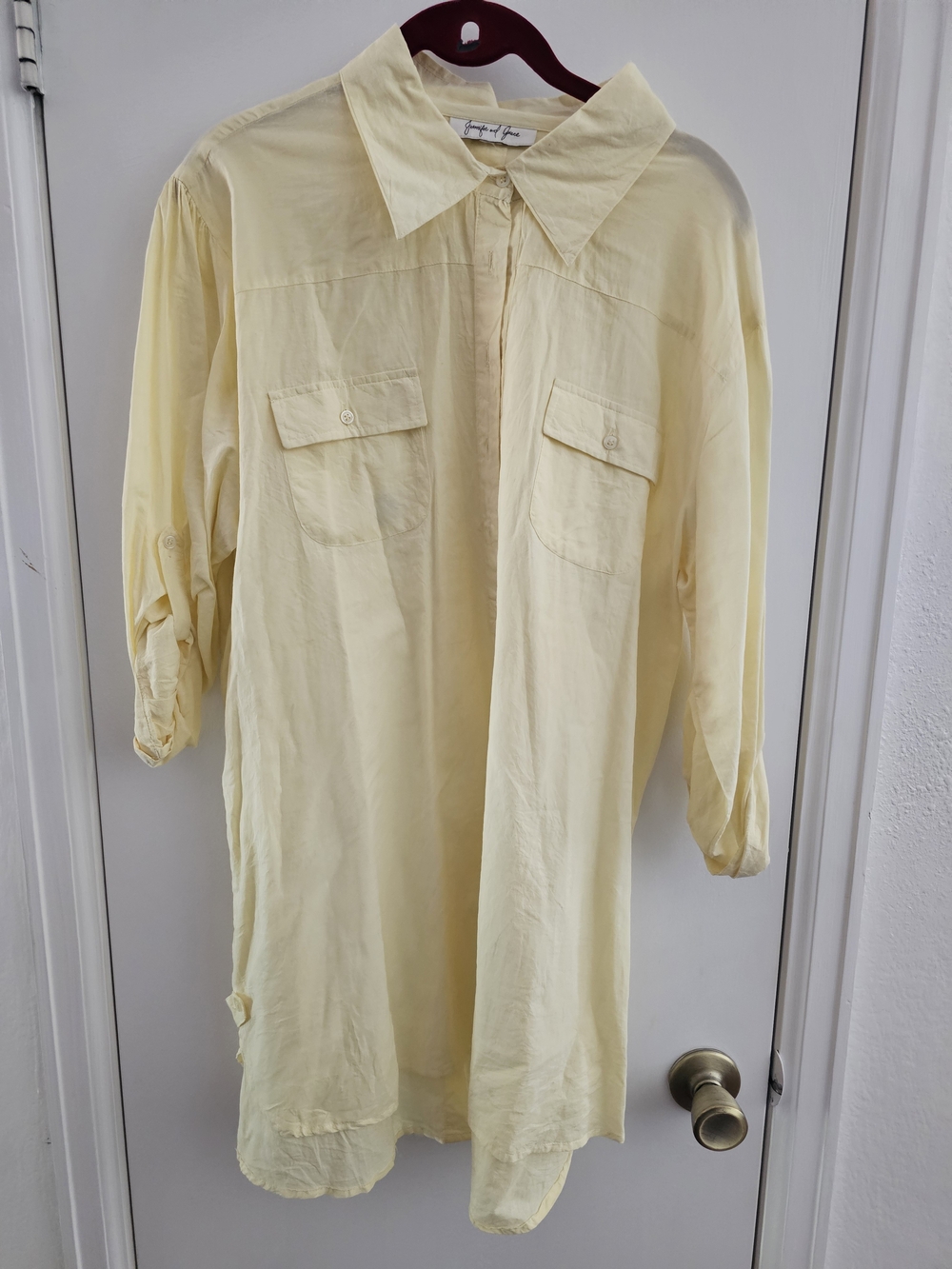 Jennifer & Grace Light Yellow Women's Long-Sleeve Shirt